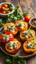 Ardei umplut cu ton si branza feta